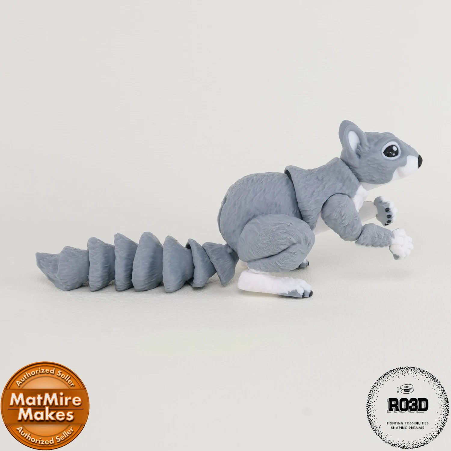 Squirrel - Veveriță Articulată 3D Realistă, vedere de ansamblu cu poziționare caracteristică energică