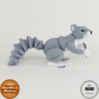 Squirrel - Veveriță Articulată 3D Realistă, vedere frontală cu trăsături faciale vesele și adorabile