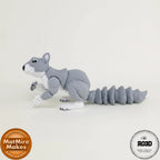Squirrel - Veveriță Articulată 3D, vedere completă cu toate detaliile anatomice și coadă stufoasă mare