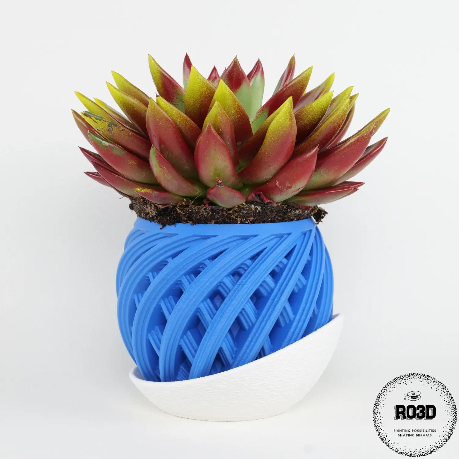 Ghiveci Inova - Ghiveci 3D Geometric Modern, vedere laterală cu unghiuri precise și suprafețe netede