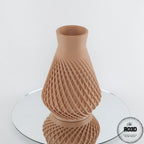 Vaza Influx - Vază 3D Geometric Modern Design Influx, vedere laterală cu pattern fluid și gaură de drenaj integrată