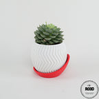 Ghiveci Zig Zag - Ghiveci 3D Geometric Modern, vedere de ansamblu cu linii zig zag distinctive și suprafețe netede