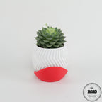Ghiveci Zig Zag - Ghiveci 3D Geometric Modern Design Zig Zag, vedere frontală cu linii zig zag captivante