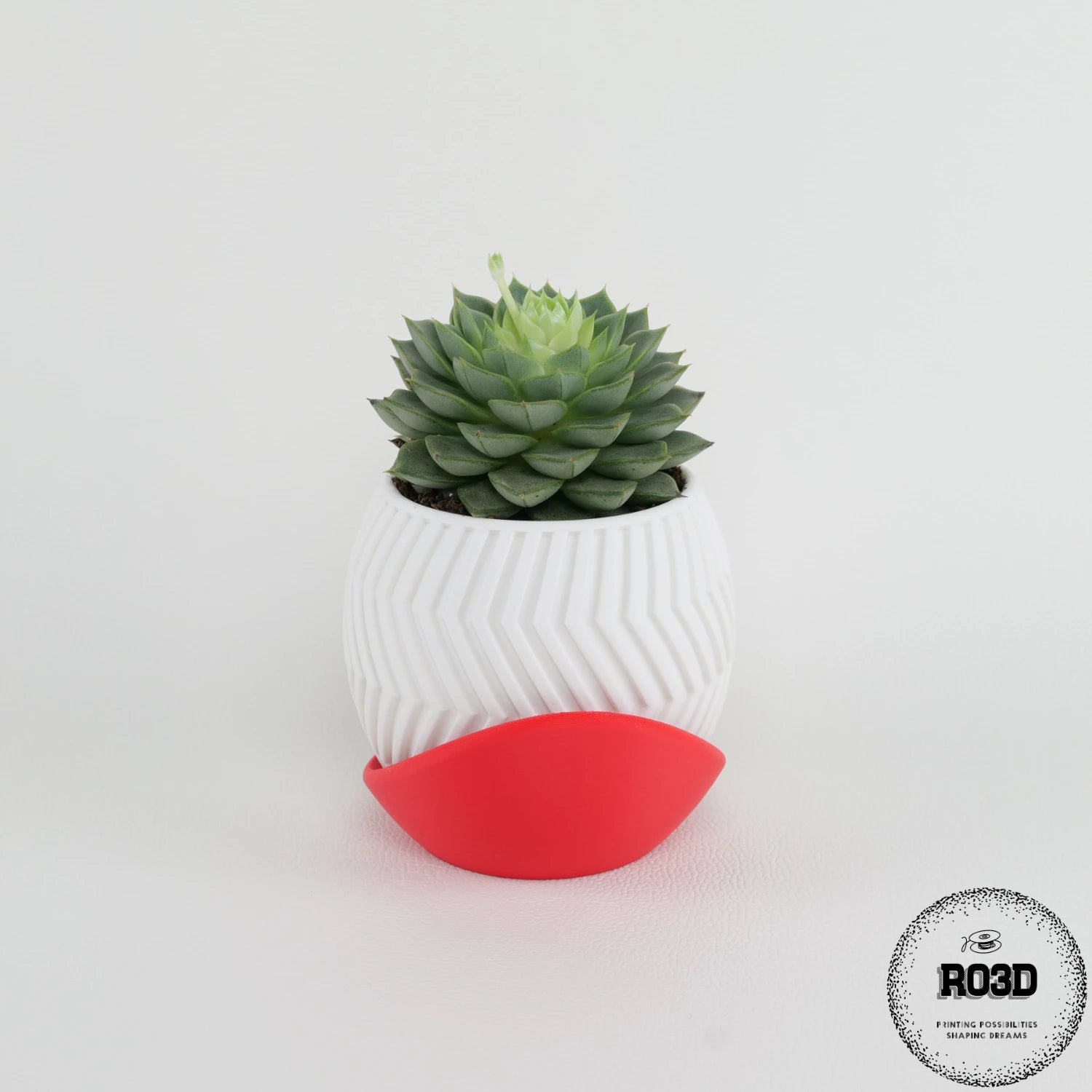 Ghiveci Zig Zag - Ghiveci 3D Geometric Modern Design Zig Zag, vedere frontală cu linii zig zag captivante