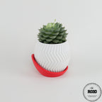 Ghiveci Zig Zag - Ghiveci 3D Geometric Modern, vedere laterală cu design zig zag precis și gaură de drenaj integrată