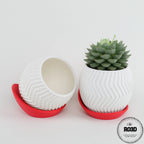Ghiveci Zig Zag - Ghiveci 3D Geometric Modern, vedere completă cu toate detaliile geometrice zig zag