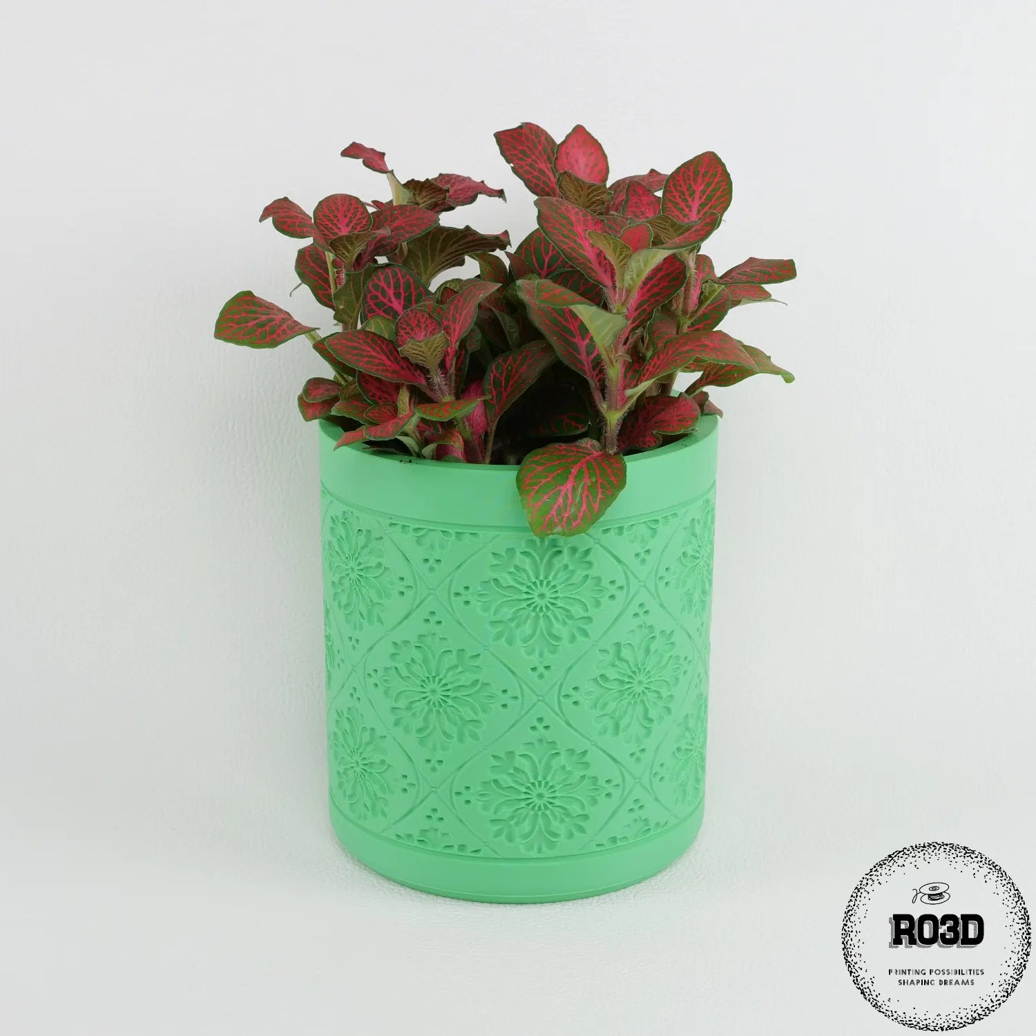 Ghiveci Floral - Ghiveci 3D Geometric Modern, vedere de ansamblu cu linii florale precise și suprafețe netede