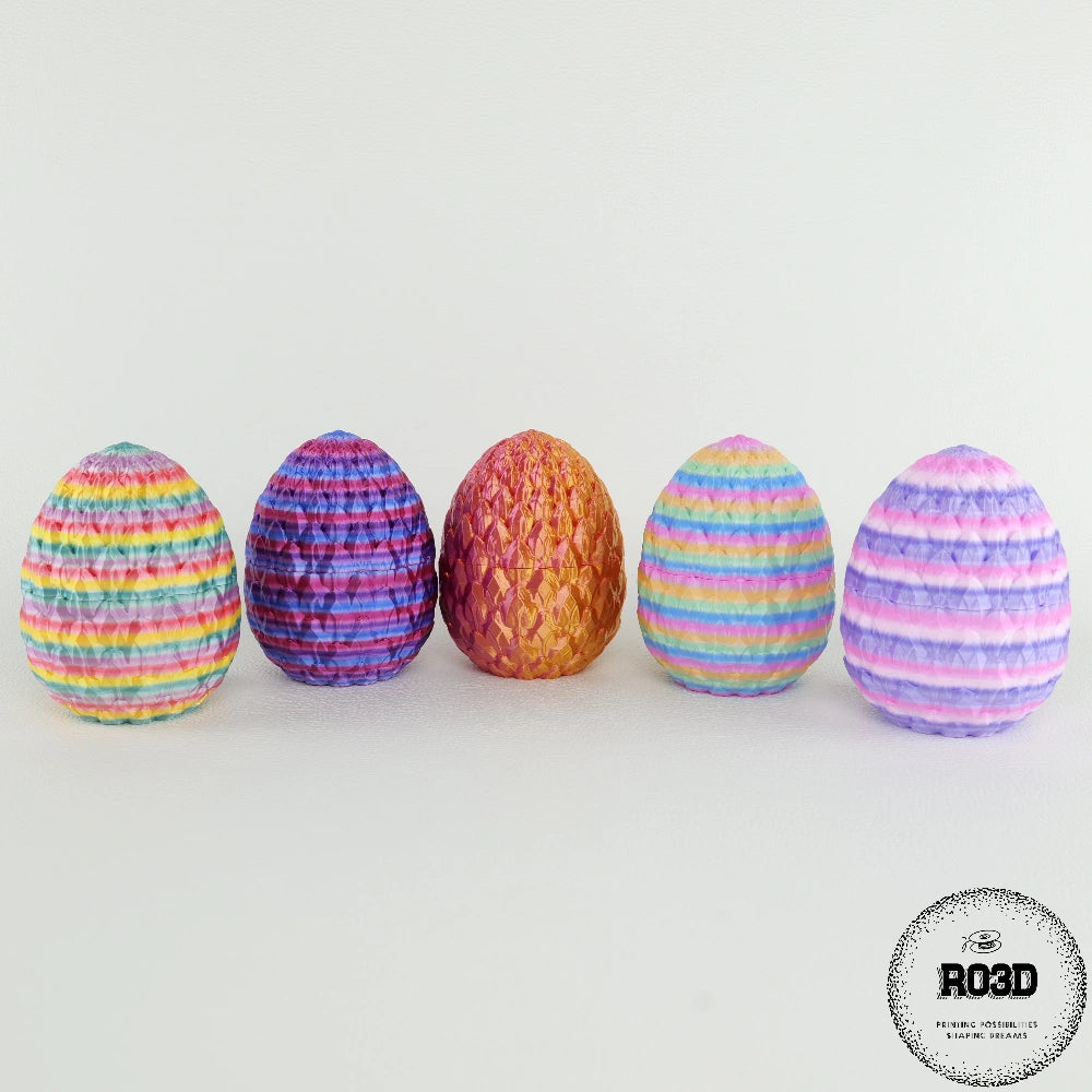Dragon Egg 9.5cm ou de dragon 3D - textură solzi gradient colorat fantasy