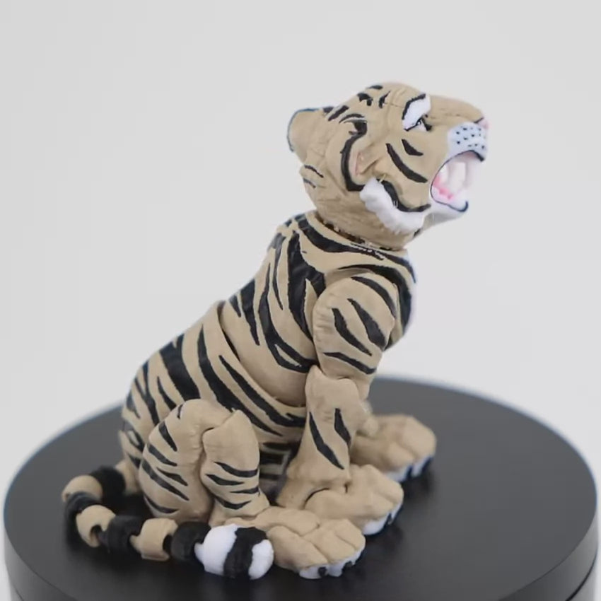 Tiger Roaring - Tigru Articulat 3D Răcnind Maiestuos, demonstrație mișcare articulații corp și membre, funcționalitate interactivă maiestuoasă