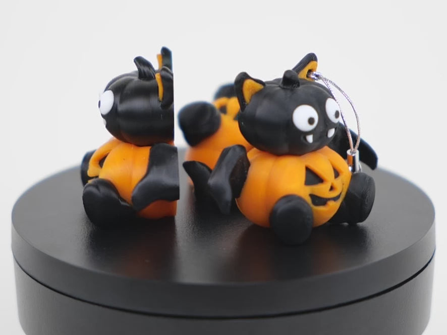 Pumpkin Bat - Liliac Dovleac Articulat 3D Halloween cu Breloc