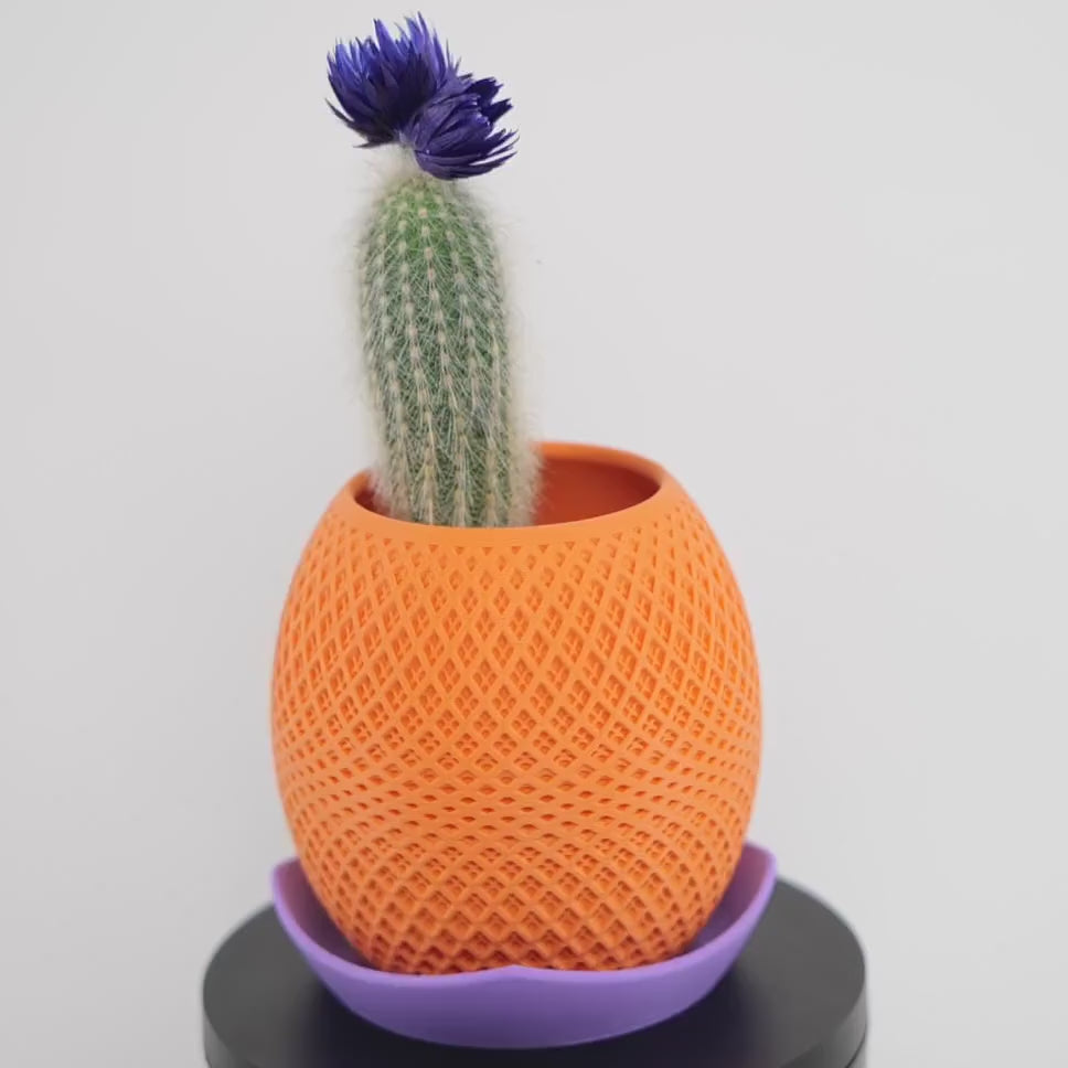 Ghiveci Paragon - Ghiveci 3D Geometric Modern Design Minimalist, demonstrație rotație 360° cu formă cubică perfectă și detalii geometrice echilibrate 