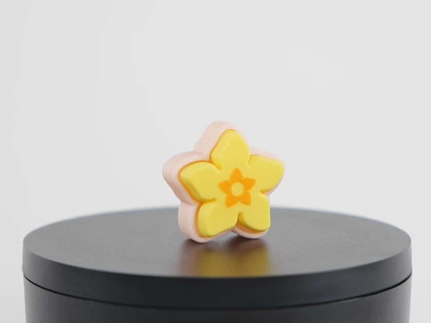 Hibiscus Flower floare de hibiscus 3D - demonstrație mecanism clicker funcțional, breloc floral în acțiune
