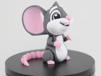Mouse șoricel 3D articulat - demonstrație mișcare articulații flexibile, coadă mobilă și expresie adorabilă în acțiune
