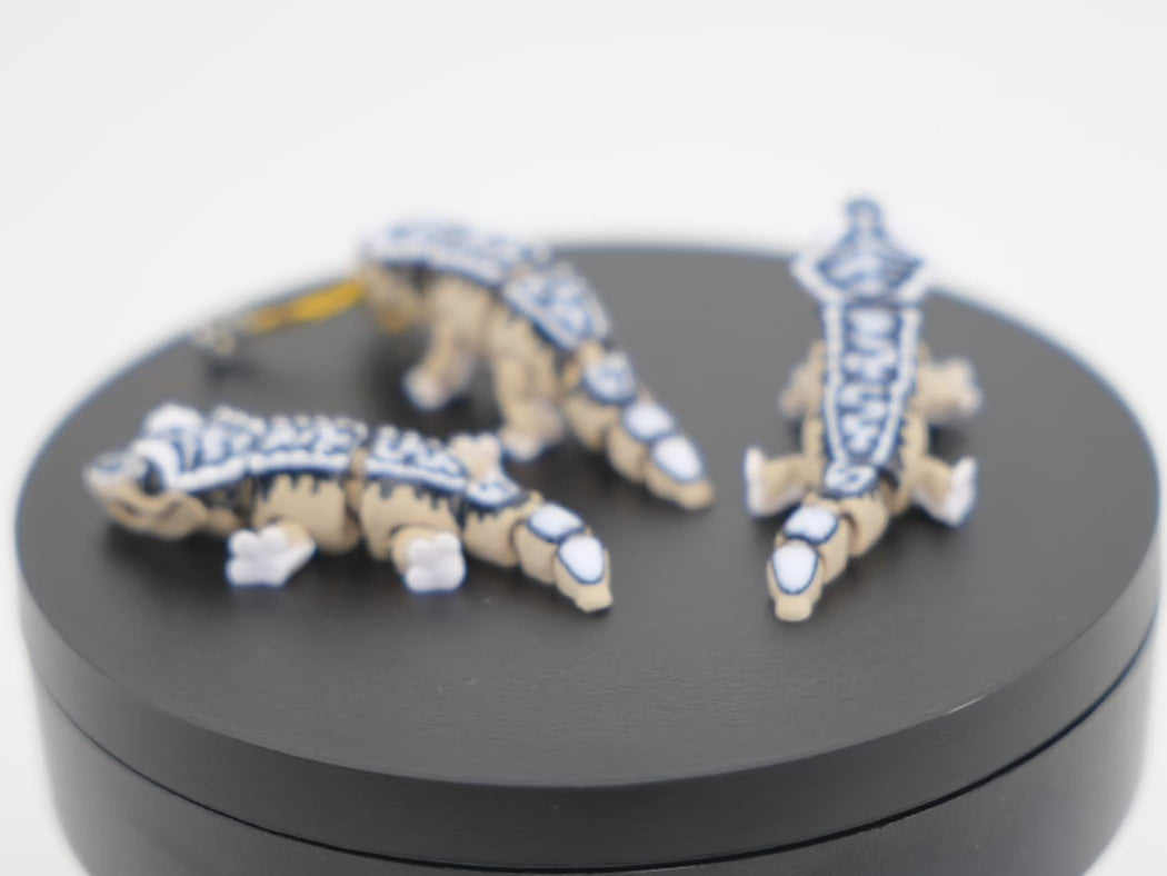 Mini Crested Gecko - Gecko cu Creastă Articulat 3D cu Breloc Keychain, demonstrație mișcare articulații print-in-place și funcționalitate interactivă reptiliană 