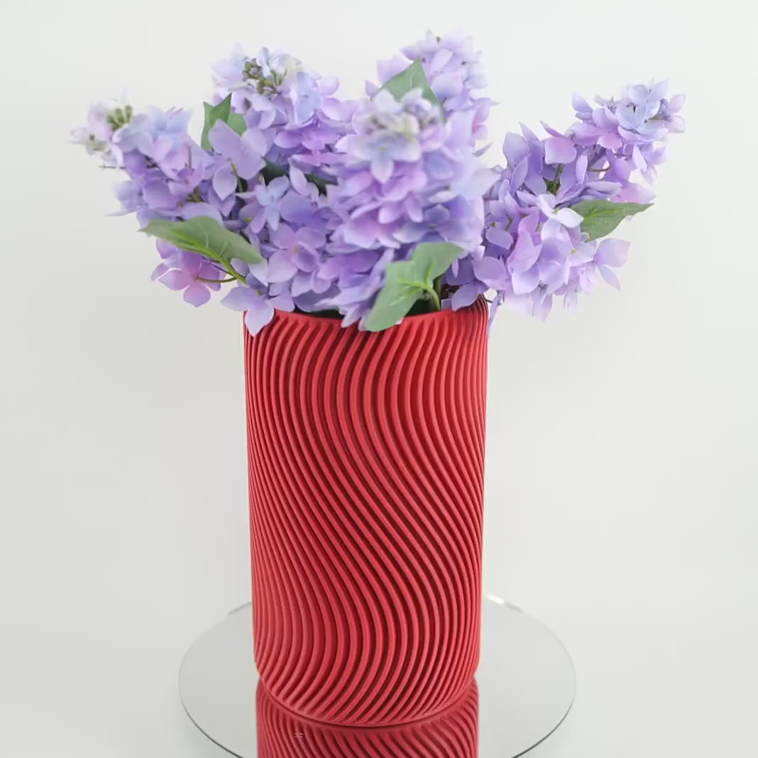 Rippled - video detaliat design geometric ondulat, prezentare completă vază decorativă modernă cu texturi valuri, HpInvent design