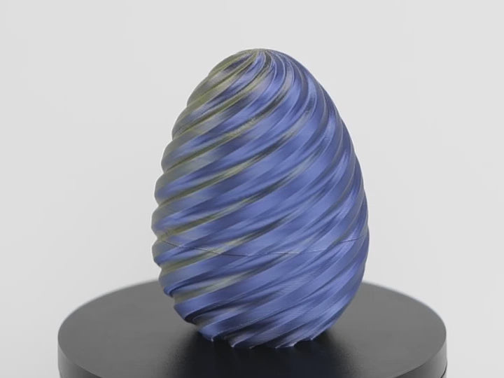 Spiral Egg ou decorativ 3D - demonstrație rotație design geometric spiral sculptată în acțiune
