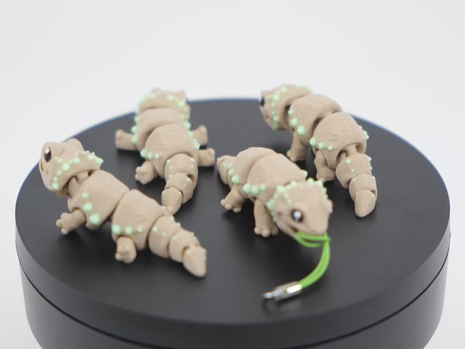 Dragon cu Barba - Dragon Articulat 3D cu Breloc Keychain, demonstrație mișcare articulații print-in-place și funcționalitate interactivă reptiliană