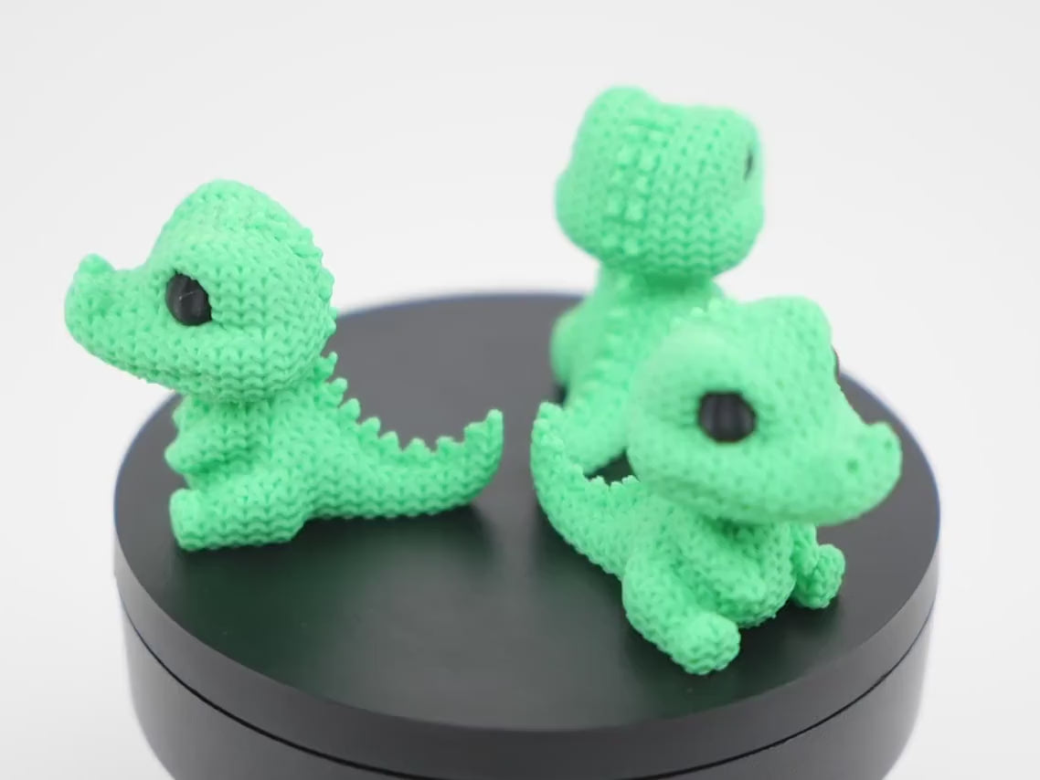 Knitted Crocodile - Prezentare Design Textură Tricotată 360°. Crocodil crochet premium printat 3D în România de RO3D, design Smoggy3D.