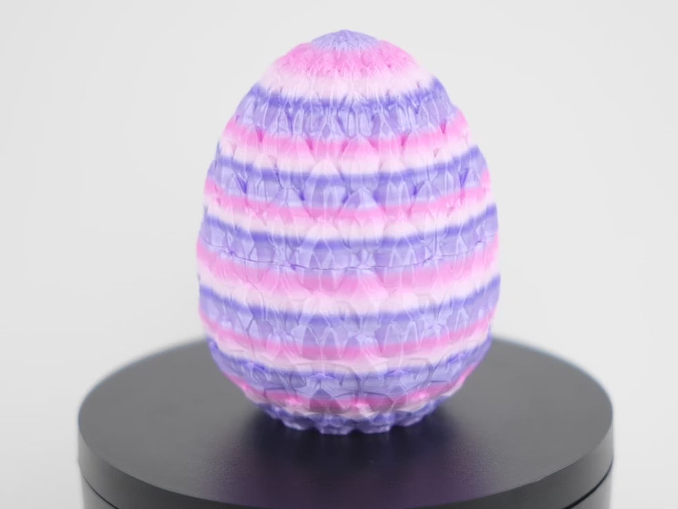 Dragon Egg 9.5cm - Ou de Dragon 3D Decorativ, prezentare variantă albastru turcoaz cu gradient colorat și solzi relief