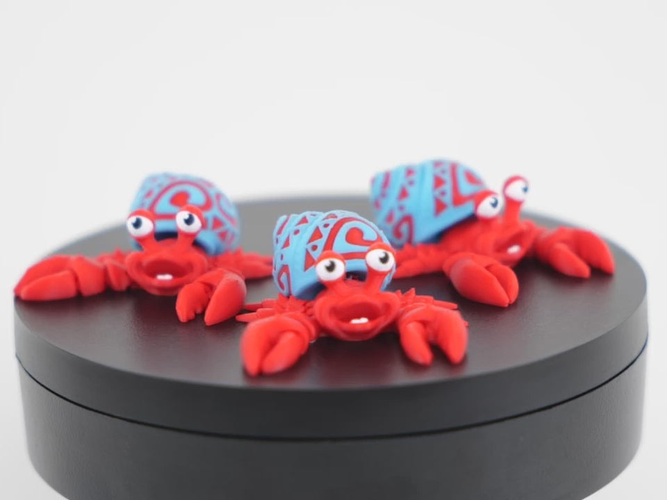 Video prezentare Tattoed Hermit Crabs  Boy - figurină 3D articulată cu tattoo-uri sculptate rotație 360 grade"