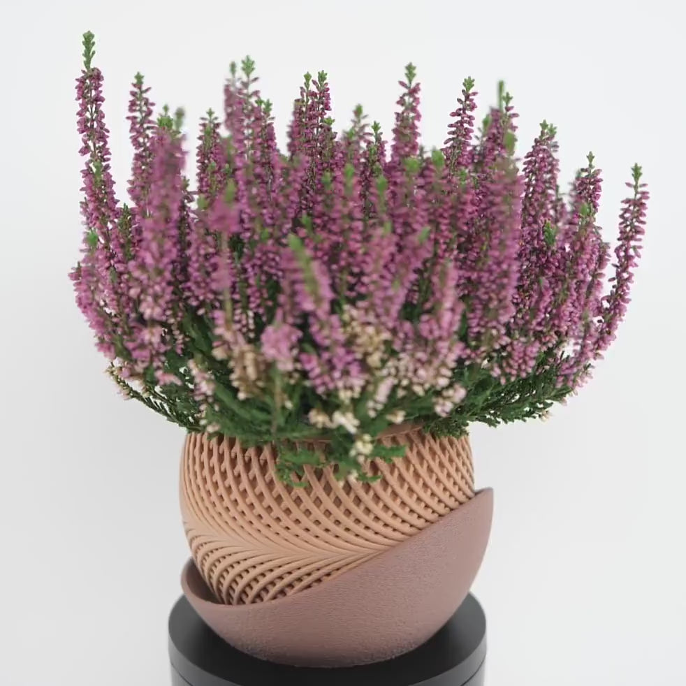 Ghiveci Drift - Ghiveci 3D Geometric Modern 125mm, demonstrație rotație 360° cu design drift, linii fluide și detalii geometrice premium