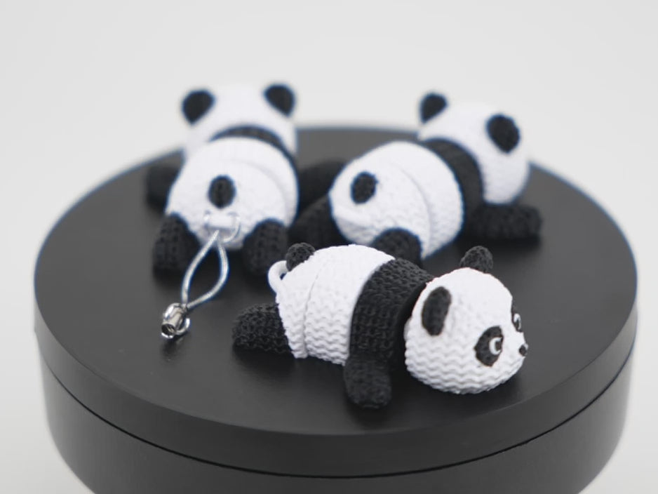 Knitted Articulated Panda - Urs Panda Articulat 3D cu Textură Croșetată
