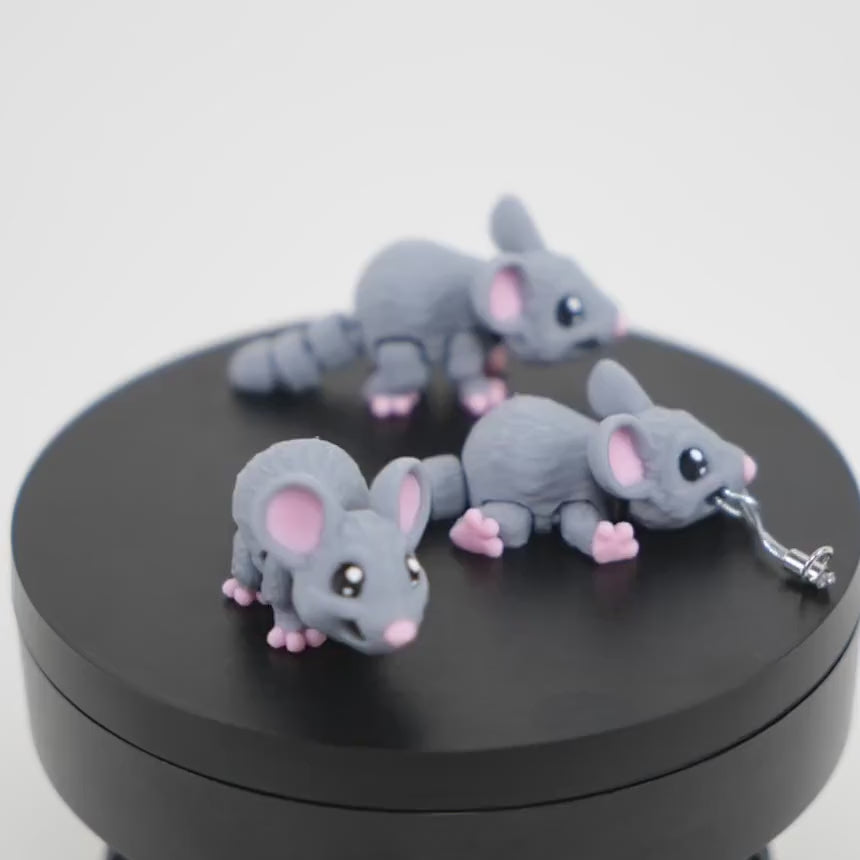 Mini Mouse - Șoricel Articulat 3D Adorabil cu Breloc, demonstrație mișcare articulații print-in-place și funcționalitate interactivă